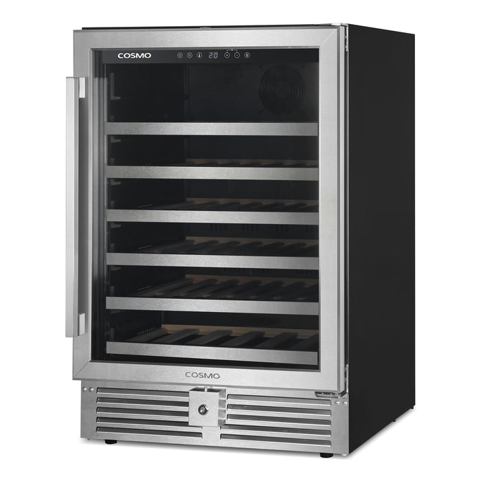 Cosmo 24-Inch Lumin Collection 52-Bottle Single Zone Wine Cooler with Digital Controls in Stainless Steel (COS-24BIWCS)