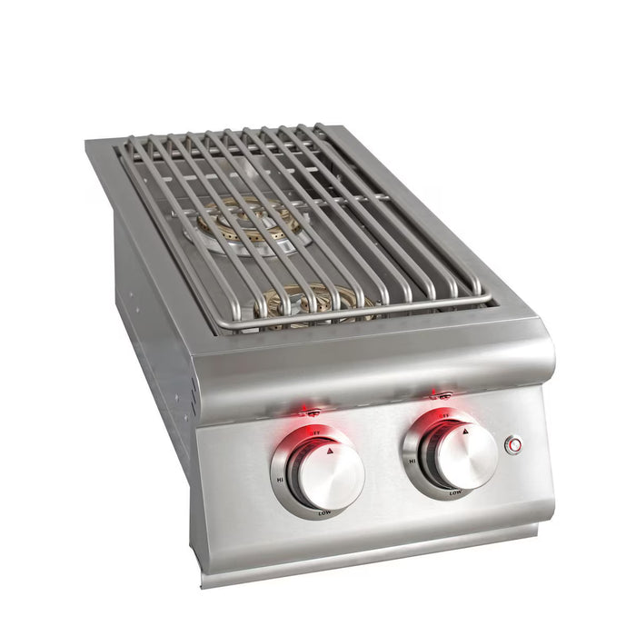 Blaze BLZ-SB2LTE-LP LTE Double Side Burner with Lights, Propane Gas Outdoor Side Burner, 24,000 BTU, Stainless Steel