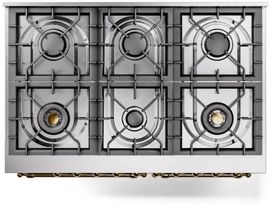 ILVE Nostalgie II 40-Inch Induction Range with 6 Elements and Double Ovens, Stainless Steel Chrome Trim