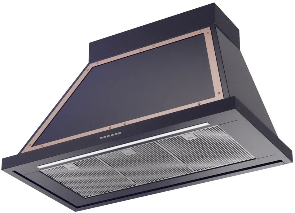 ILVE Nostalgie II Noblesse 40-Inch Wall Mount Range Hood, Midnight Blue with Copper Trim