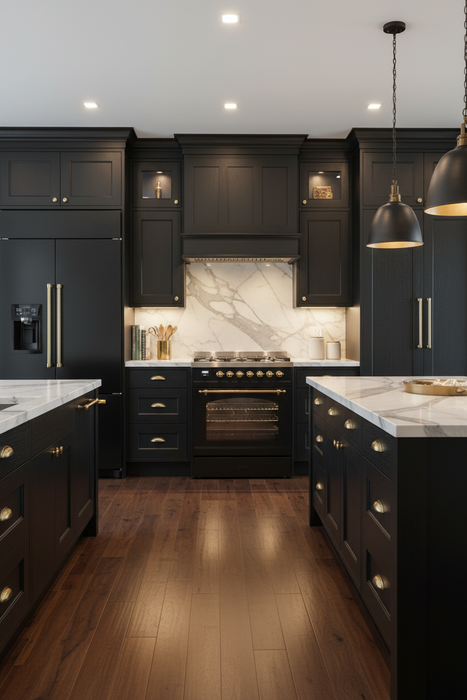 ILVE Nostalgie II 30-Inch Dual Fuel Range with 5 Burners, Glossy Black Brass Trim