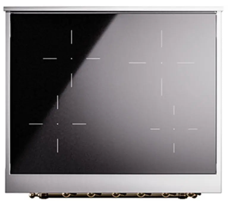 ILVE Nostalgie II 30-Inch Induction Range with 4 Elements, White Burnished Trim