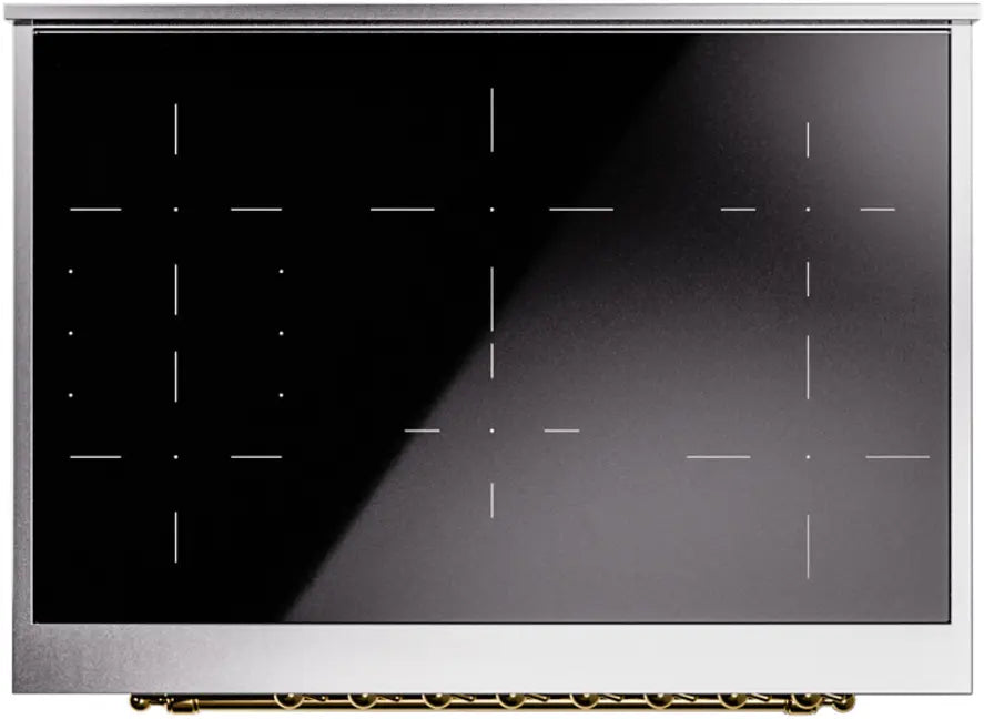 ILVE Nostalgie II 36-Inch Induction Range with 6 Elements, Graphite Matte Brass Trim