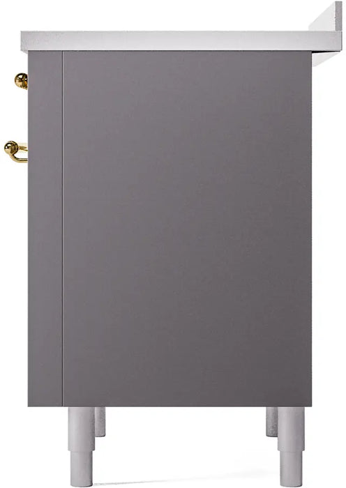 ILVE Nostalgie II 36-Inch Induction Range with 6 Elements, Graphite Matte Brass Trim