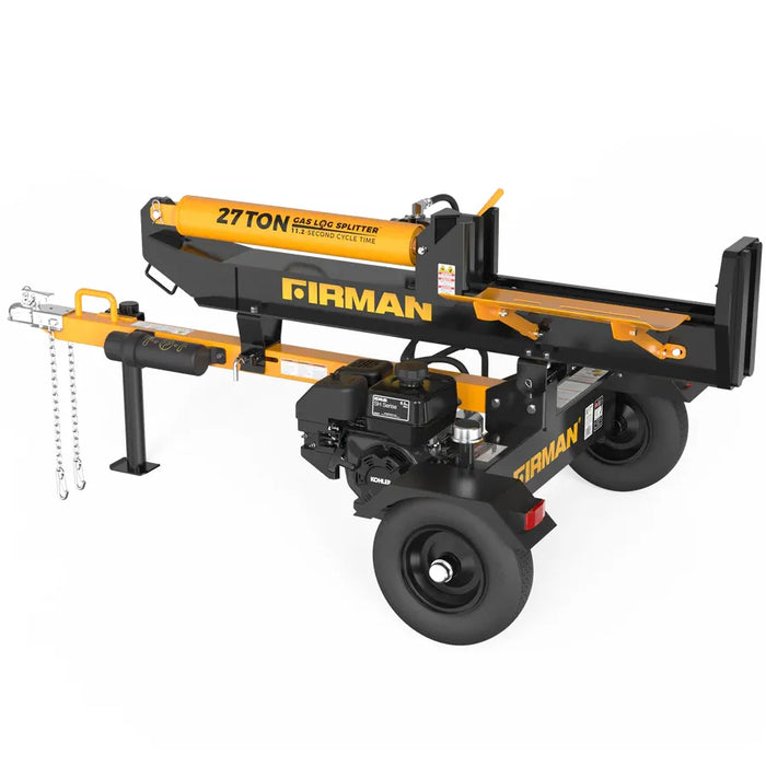 Firman Power Equipment GS2701 27‑Ton Portable Log Splitter – Kohler 196 cc Engine, Hardened Steel Wedge, Vertical/Horizontal Operation