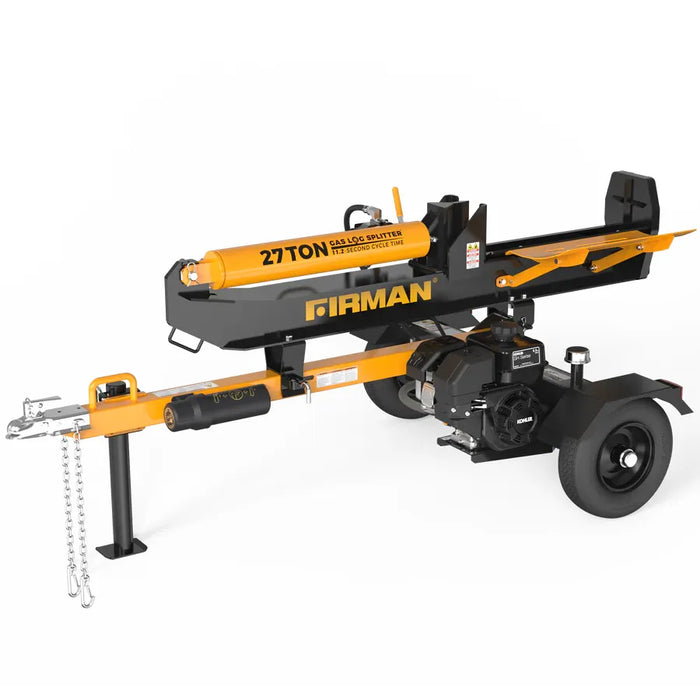 Firman Power Equipment GS2701 27‑Ton Portable Log Splitter – Kohler 196 cc Engine, Hardened Steel Wedge, Vertical/Horizontal Operation
