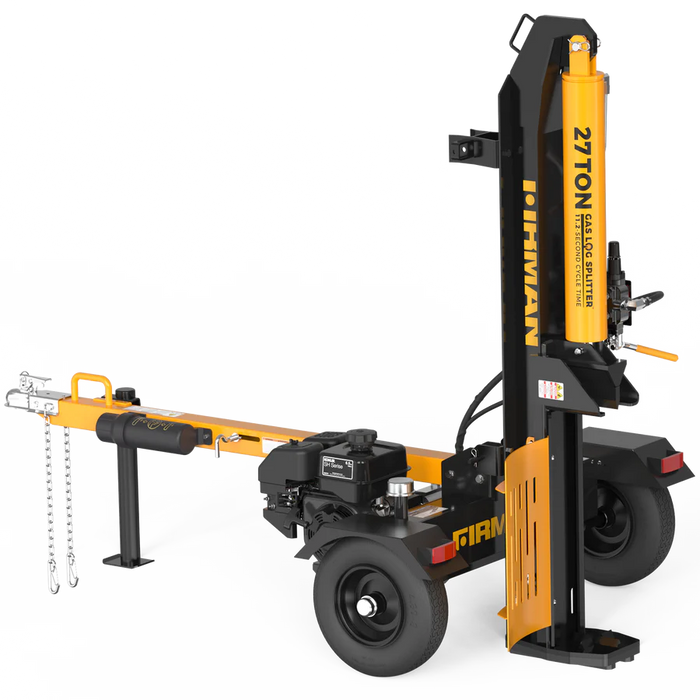 Firman Power Equipment GS2701 27‑Ton Portable Log Splitter – Kohler 196 cc Engine, Hardened Steel Wedge, Vertical/Horizontal Operation