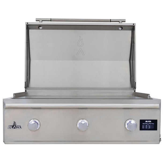 Blaze BLZ‑GRIDDLE40‑NG 40" Built‑In LTE PRO Natural Gas Griddle with Lights, 45,000 BTU, 304 Stainless Steel Outdoor Griddle