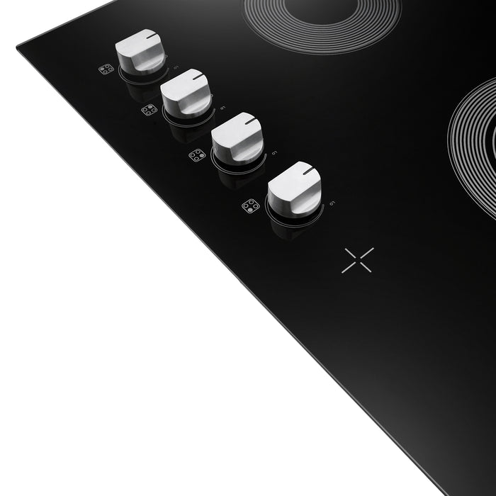 Cosmo 30-Inch Electric Ceramic Glass Cooktop with 4 Burners and Dual Zone Elements