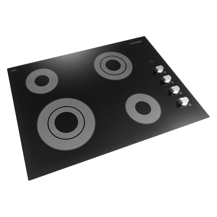 Cosmo 30-Inch Electric Ceramic Glass Cooktop with 4 Burners and Dual Zone Elements
