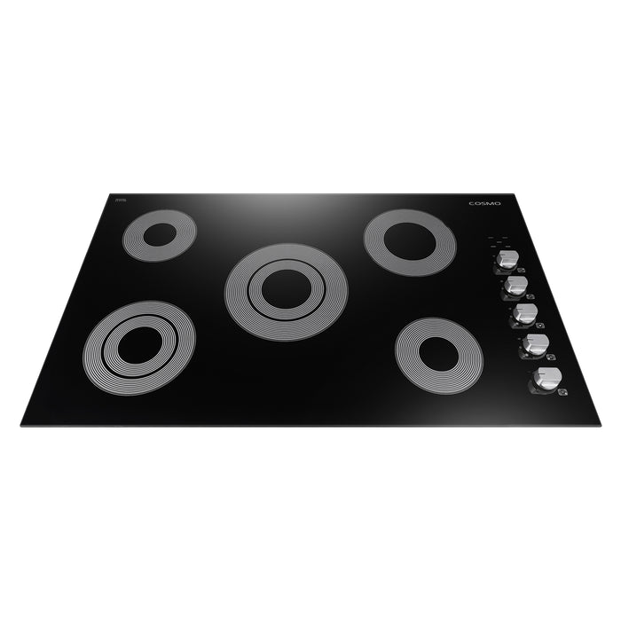 Cosmo 36-Inch Electric Ceramic Glass Cooktop with 5 Burners and Dual Zone Elements