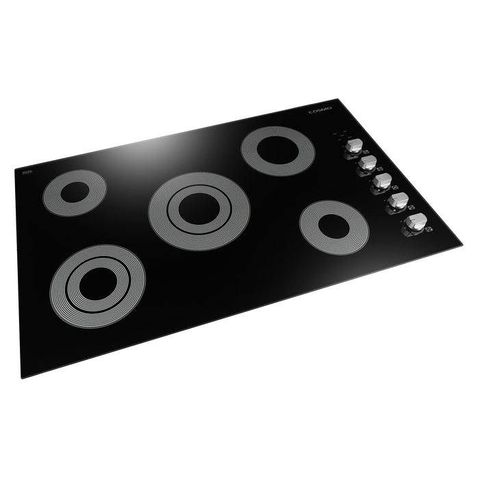 Cosmo 36-Inch Electric Ceramic Glass Cooktop with 5 Burners and Dual Zone Elements