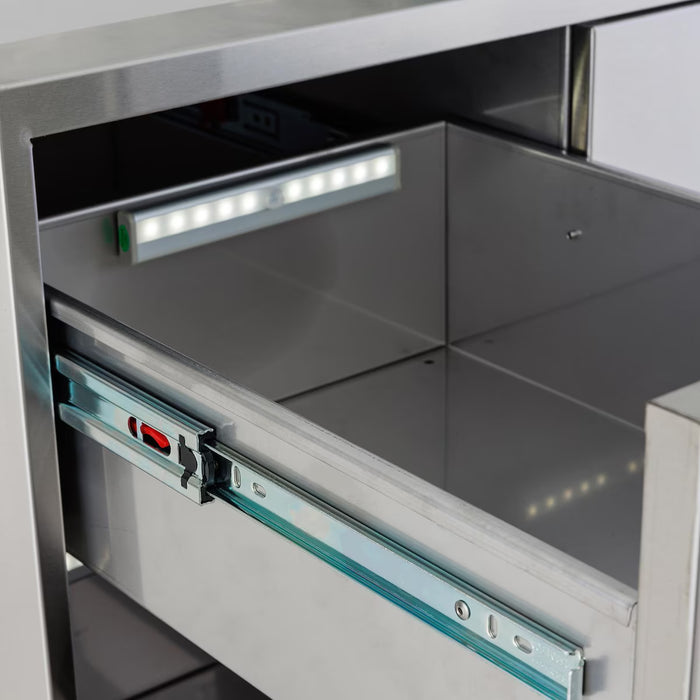 Blaze BLZ‑DRW3‑R‑LT Triple Drawer Set with Soft‑Close Drawers, Stainless Steel Outdoor Kitchen Storage
