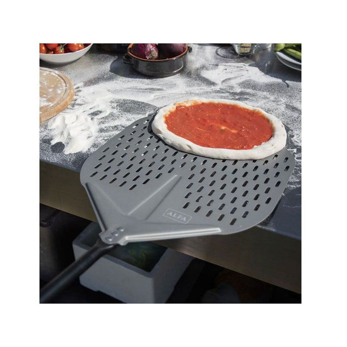 Alfa AC-5PCLWPEELSET 48" 5-Piece Wood Large Pizza Peel Kit – Oven Tool Set with Peel, Turner, Brush, Rake & Scoop