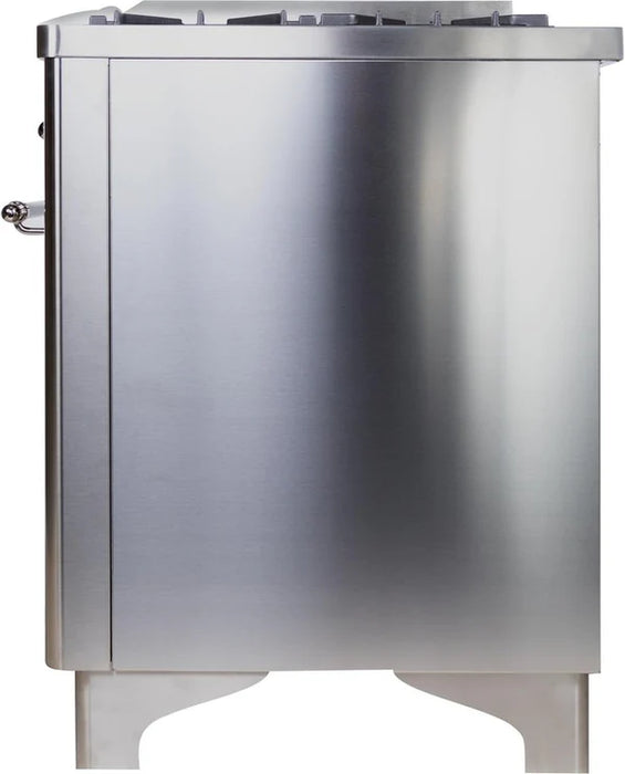 Ilve Majestic II 36" Dual Fuel Range UM09FDNS3SSC Stainless Steel with 6 Burners & Griddle