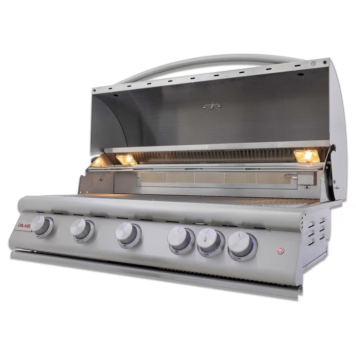 Blaze BLZ-5LTE3-LP 40" 5-Burner Built-In Liquid Propane Grill, 70,000 BTU, Stainless Steel LTE Plus Outdoor Grill with Lights