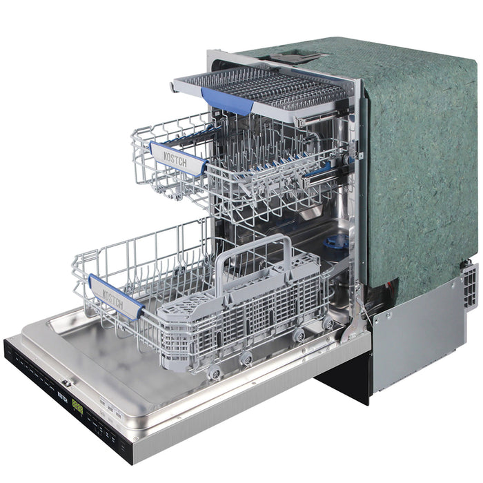Kostch KOS‑24DWH06H‑S 24" Top Control Built‑In Dishwasher with Third Rack – Stainless Steel, 47 dBA, ENERGY STAR®