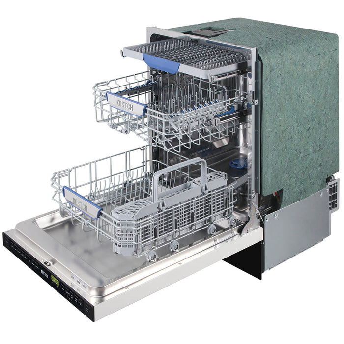 Kostch KOS‑24DWH06H‑W 24" Top Control Built‑In Dishwasher with Third Rack – White, 47 dBA, ENERGY STAR®