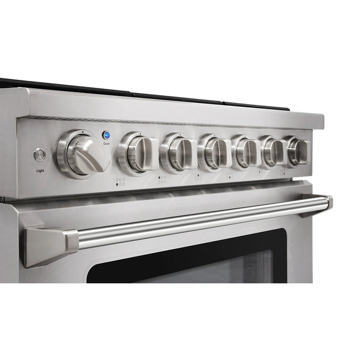 Kostch KOS-36RG03MLP-S 36" Freestanding LP Gas Range with 6 Burners, Convection Oven – Stainless Steel
