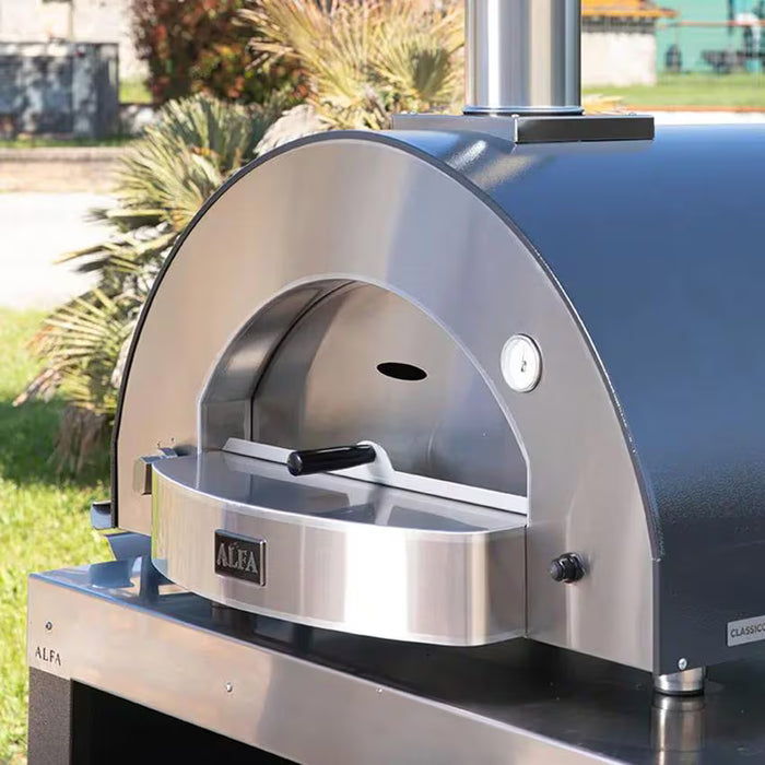 Alfa Classico 4 Pizze Propane Gas Outdoor Pizza Oven FXCL-4P-GGRA-U – Ardesia Grey, 4-Pizza Capacity, Countertop, 1,000 °F Max Temp