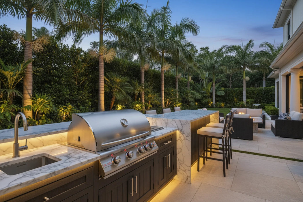 Blaze BLZ-4LTE2-LP 32" 4-Burner Built-In Liquid Propane Grill, 56,000 BTU, Stainless Steel Outdoor Grill with Lights