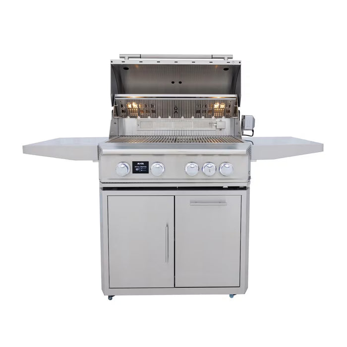 Blaze BLZ‑4LTEPRO‑CART‑LTSC 32" LTE PRO Gas Grill Cart with Soft‑Close Doors, Stainless Steel Outdoor BBQ Accessory
