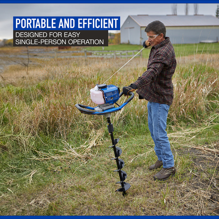 Powerhorse 5719057 1-Person Earth Auger 52cc Gas Powered Two-Stroke Post Hole Digger