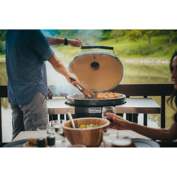 Primo All-In-One X-Large Charcoal Ceramic Grill | Kamado Style BBQ Smoker & Grill