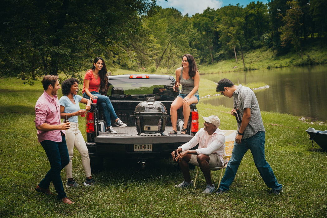 Primo Junior Grill Cart with Basket & Stainless Steel Side Shelves | Mobile Cart Base