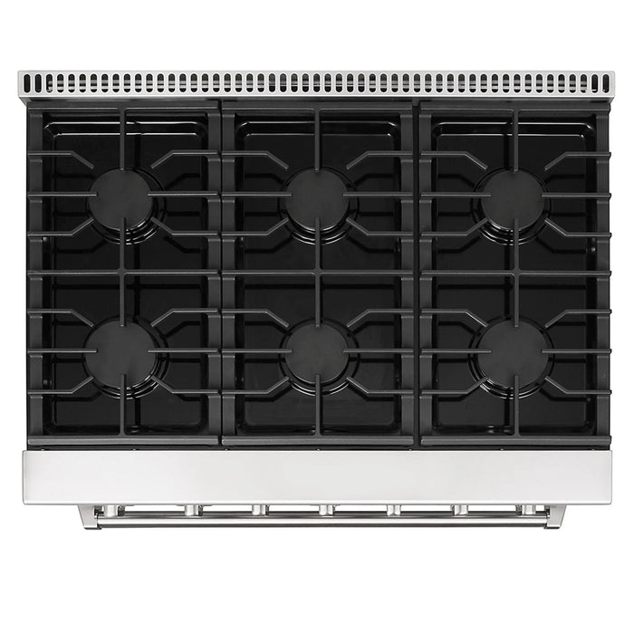 Kostch KOS-36RG03M-W 36" Freestanding Gas Range with 6 Burners, Convection Oven – White, LP Convertible