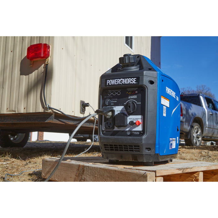 Powerhorse 6075628 Inverter Generator 2500 Surge Watts Gas Powered Portable Recoil Start