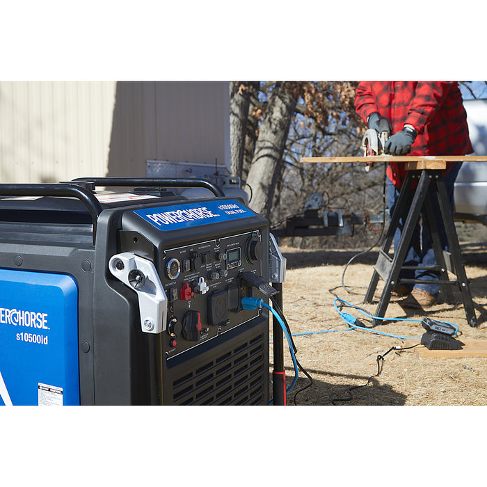 Powerhorse 6075661 Inverter Generator 10500 Surge Watts Dual Fuel Gas Propane Electric Start Portable