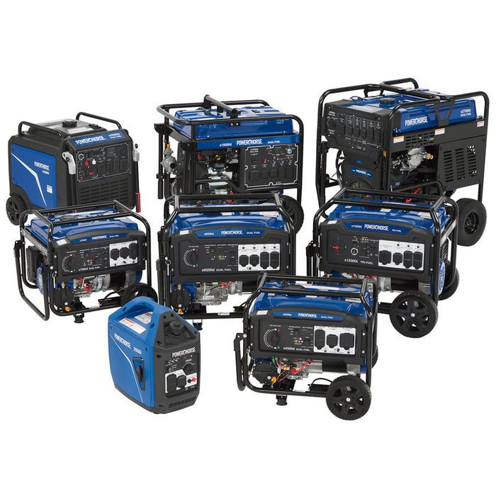 Powerhorse 6075695 Portable Generator 12500 Surge Watts Tri Fuel Gas Propane Natural Gas Electric Start