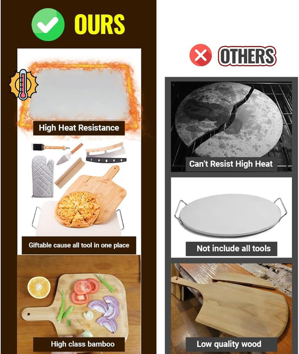 Vero Hardware 8 PCS Pizza Stone Set