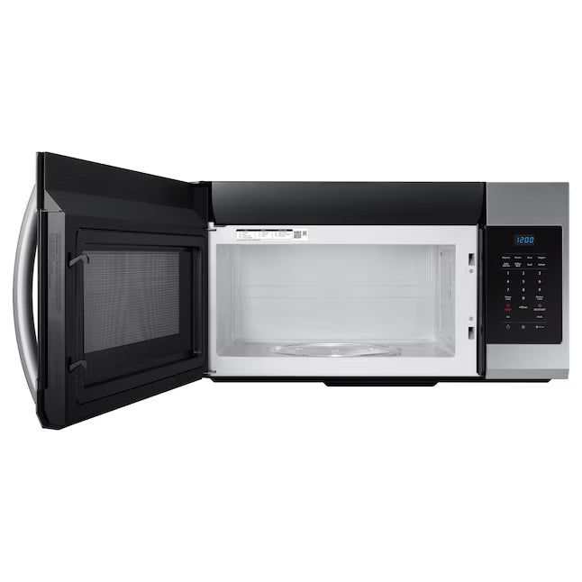 Samsung ME17R7021ES/AA 1.7 cu. ft. Over-the-Range Microwave in Fingerprint Resistant Stainless Steel – 1,000 Watts, 2-Speed 300 CFM Ventilation, and LED Display