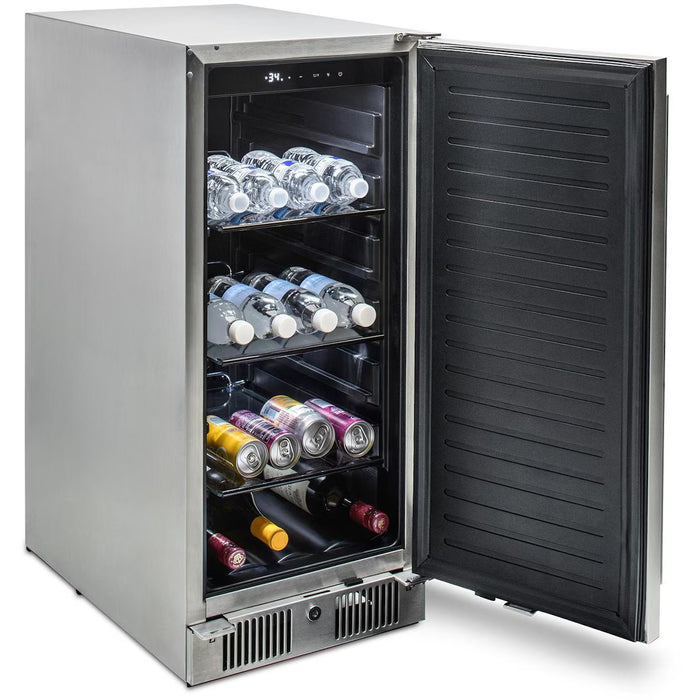 Blaze BLZ-SSRF-15 15" Outdoor Rated Compact Refrigerator, 3.2 cu ft Stainless Steel Outdoor Fridge