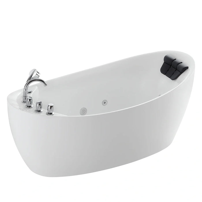 Empava 67" Freestanding Acrylic Whirlpool Bathtub with Hydro-Massage Jets – EMPV-67AIS02