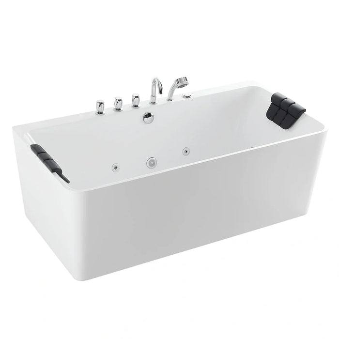Empava 67" Freestanding Acrylic Whirlpool Bathtub with Hydro-Massage Jets – EMPV-67AIS03