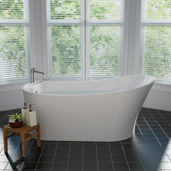 Empava 67" Freestanding Acrylic Soaking Bathtub with Left Drain – EMPV‑67FT1528