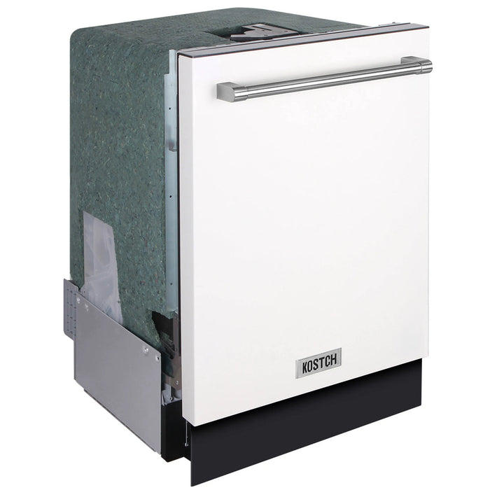 Kostch KOS‑24DWH06H‑W 24" Top Control Built‑In Dishwasher with Third Rack – White, 47 dBA, ENERGY STAR®