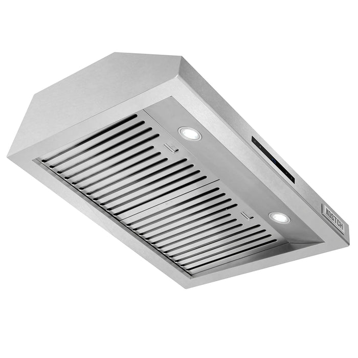 Kostch KOS-30RH06H 30" Wall-Mount Range Hood – Stainless Steel, 3-Speed Ventilation, LED Lighting
