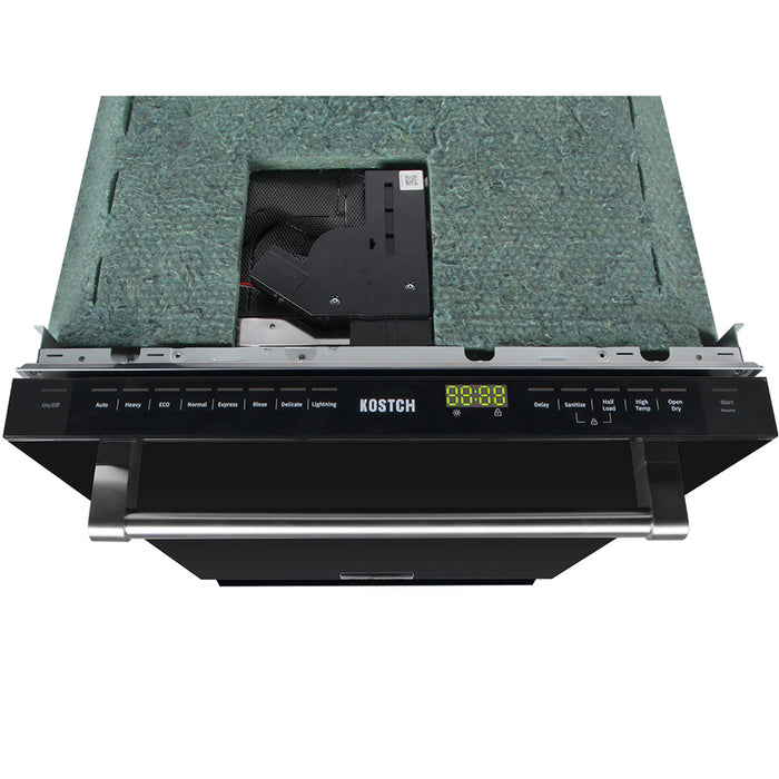 Kostch KOS‑24DWH06H‑B 24" Top Control Built‑In Dishwasher with Third Rack – Black Stainless Steel, 47 dBA, ENERGY STAR®