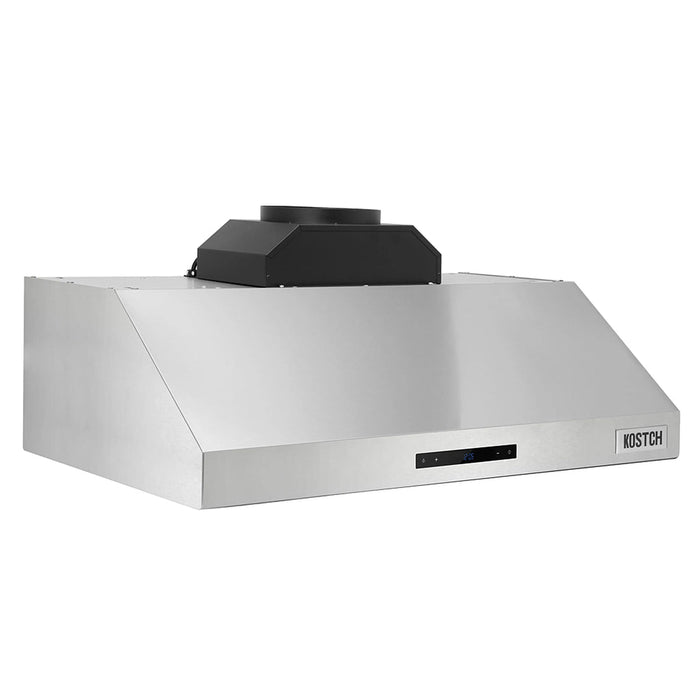 Kostch KOS-36RH06H 36" Wall-Mount Range Hood – Stainless Steel, 3-Speed Ventilation, LED Lighting