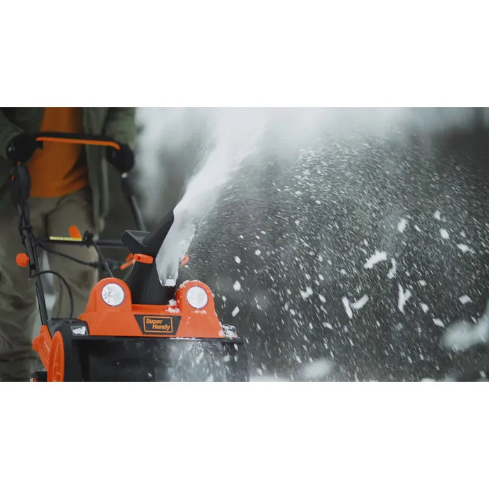 Super Handy GUT110 Walk‑Behind Electric Snow Blower 120V – 18" Clearing Width, LED Headlights