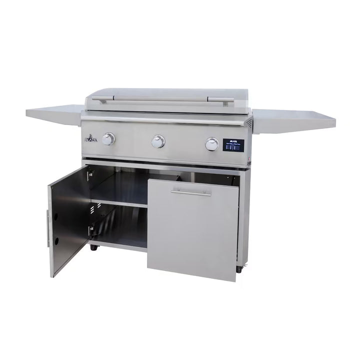 Blaze BLZ‑GRIDDLE40‑CART‑LTSC 40" LTE PRO Gas Griddle Cart with Soft‑Close Doors, Stainless Steel Outdoor Griddle Accessory