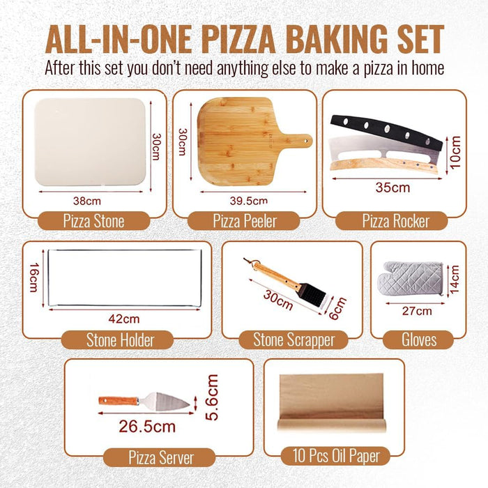 Vero Hardware 8 PCS Pizza Stone Set