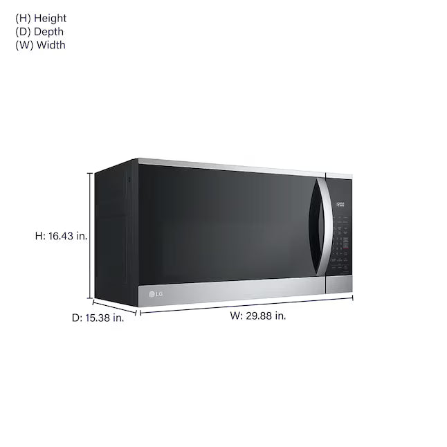 LG MVEM1825F 1.8 cu. ft. Over-the-Range Smart Microwave Oven in Stainless Steel – 950 Watts, EasyClean® Interior, Sensor Cooking, and Wi-Fi Smart Control