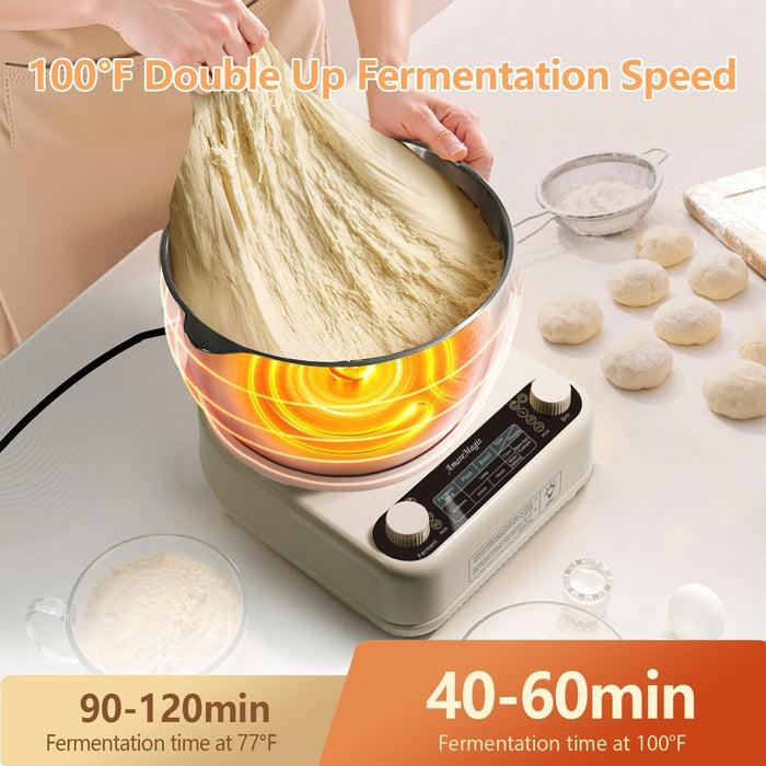 Vero Hardware Electric Dough Maker – 5.34QT Dough Mixer with Ferment Function, Stainless Steel Bowl