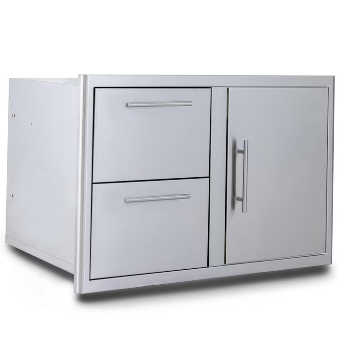 Blaze BLZ-DDC-R-LTSC Door and Drawer Combo with Soft-Close Doors & Drawers, Stainless Steel Outdoor Kitchen Storage