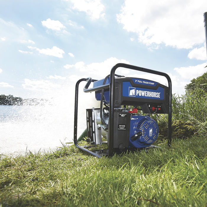 Powerhorse 750127 Trash Pump 3-Inch 197 GPM Gas Powered Extended Run